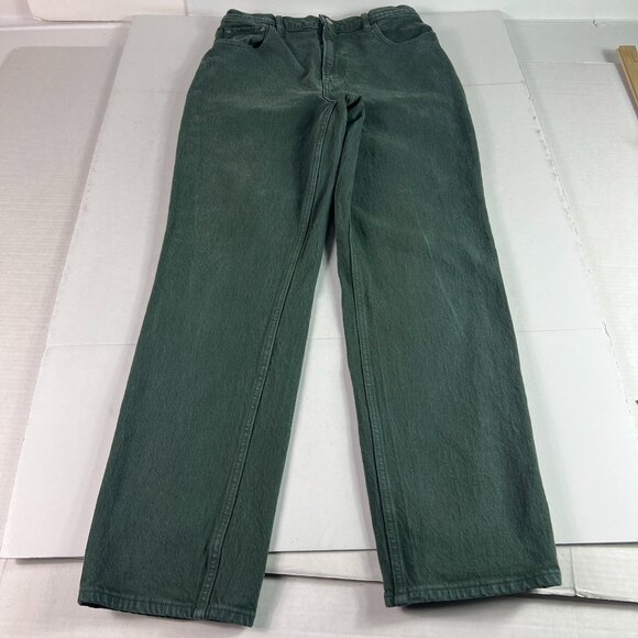 Abercrombie Fitch Jeans Womens 29x30* 90s Straight High Rise Green Denim Tag 28R - Picture 1 of 16